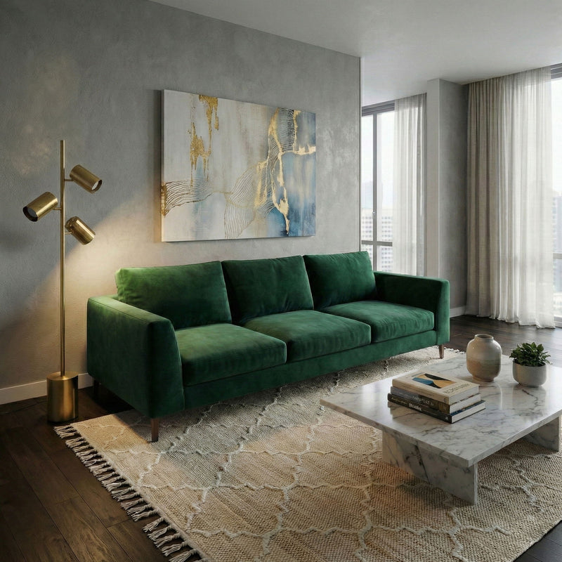 Harmony - Floor Lamp With Rotary Switch Triple Spots Block Base - Gold