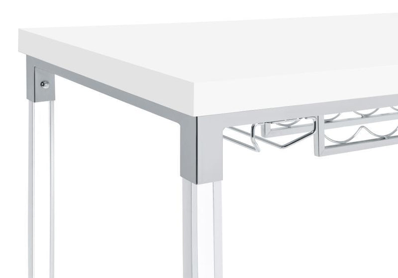 Norcrest - Acrylic Leg Bar Table - White High Gloss