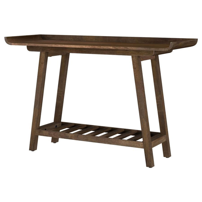 Ornelas - Console Table With Slatted Shelf - Mango Brown