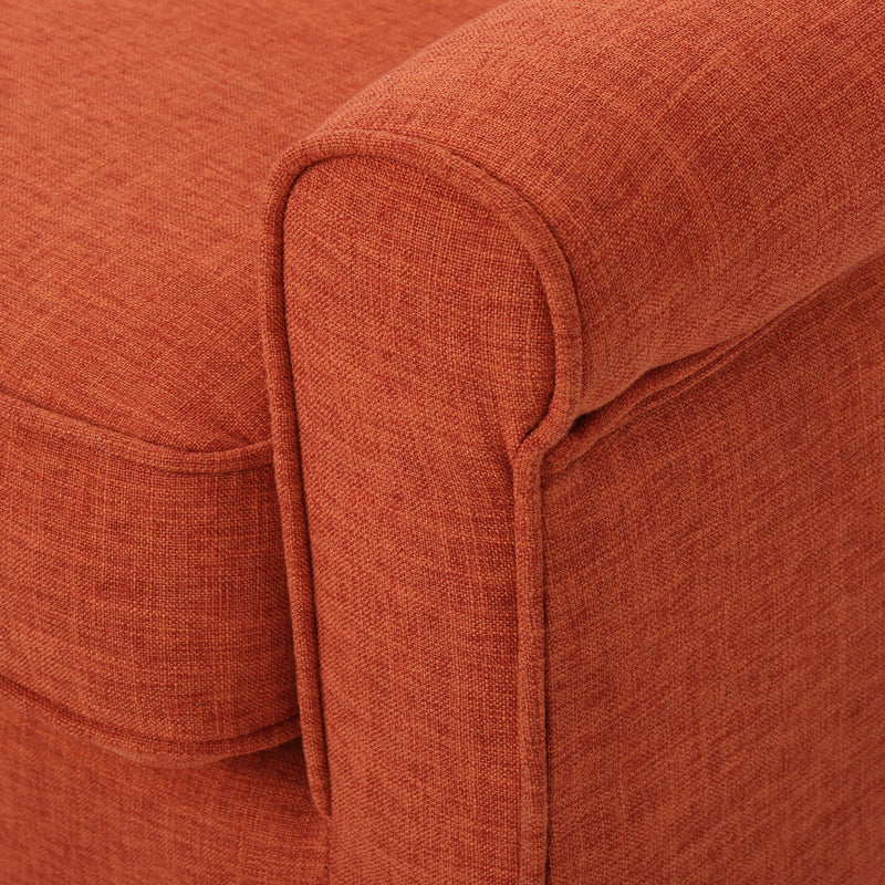 Classic Loveseat With Rolled Armrests And Button Tufting
