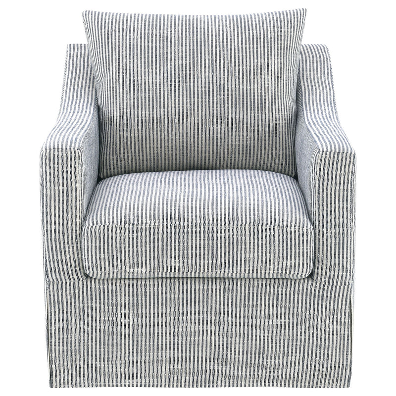 Merced - Upholstered Sloped Arm Accent Swivel Chair With 360 Degree Swivel Base - Gray