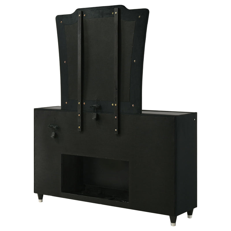 Mika - 8 Drawer LED Dresser And Mirror Set - Black