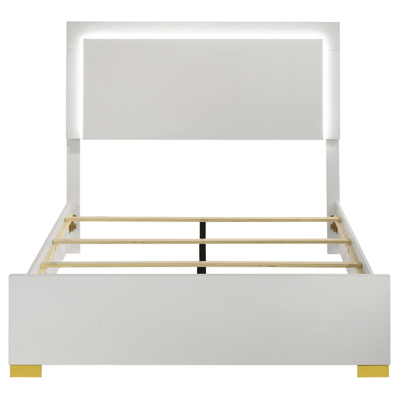 Full LED Panel Bed With Touch Activated Lighting - White