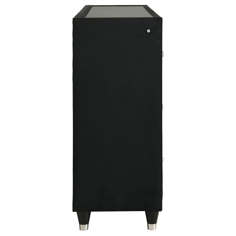 Lorient 8-drawer LED Bedroom Flame Box Dresser Black