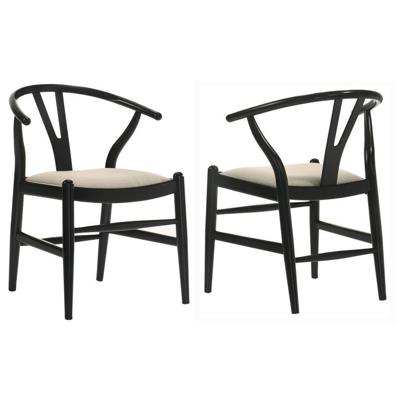 Crestmont - Wood Wishbone Dining Side Chair (Set of 2) - Black