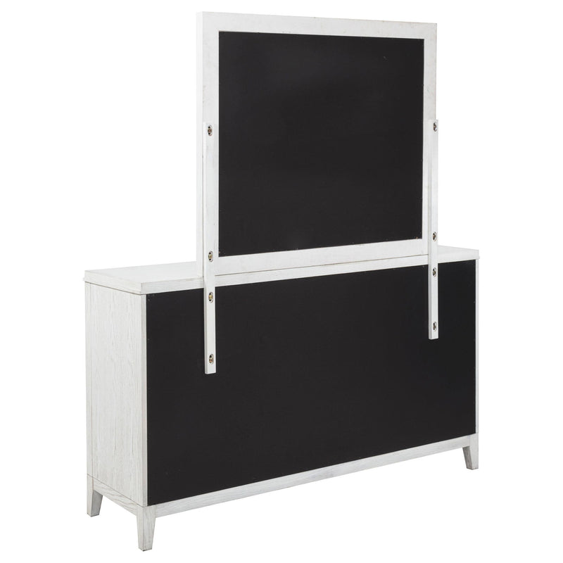 Marielle 6-drawer Dresser with Mirror Distressed White