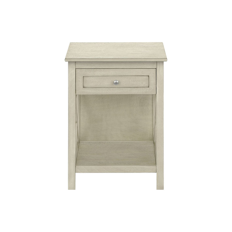 Accent End Table, 2 Tier, Storage Drawer, Transitional Style
