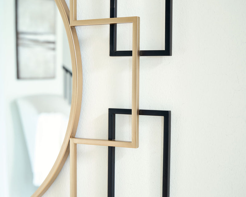 Oceanal - Accent Mirror - Black / Gold Finish