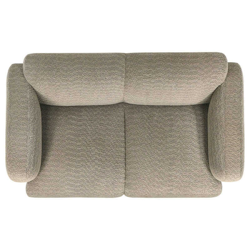 Dorset 2-piece Upholstered Round Track Arm Sofa Set Brown