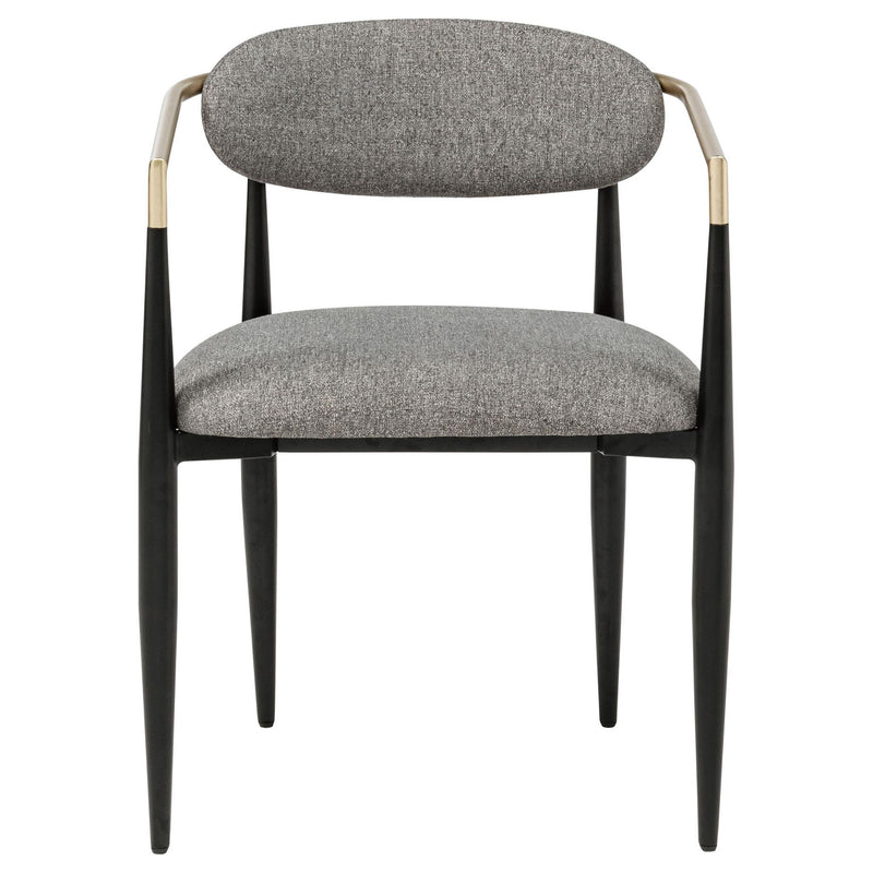 Alexis Fabric Upholstered Dining Arm Chair Grey (Set of 2)