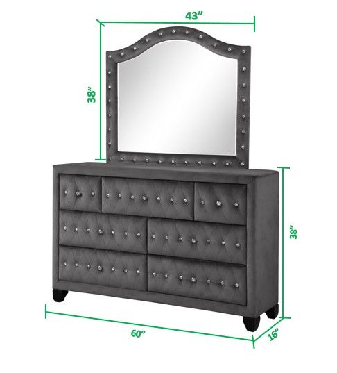 King 5 Piece Bedroom Set Made - Gray