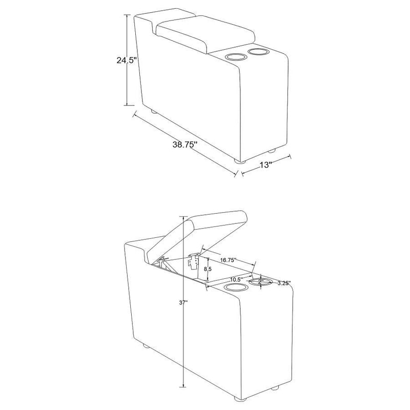 Collins - Upholstered Modular Storage Console - Gray