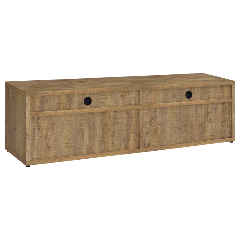 Palmer - 4 Door TV Stand With Open Shelves - Mango Color