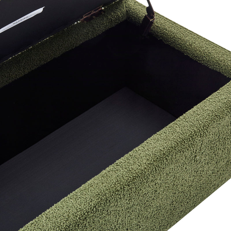 Storage Ottoman With Flip Top Lid - Retro Green