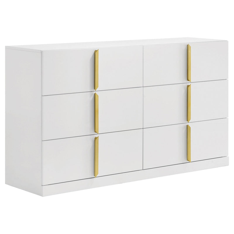 Ines 5-piece Eastern King Bedroom Set Grey and White High Gloss