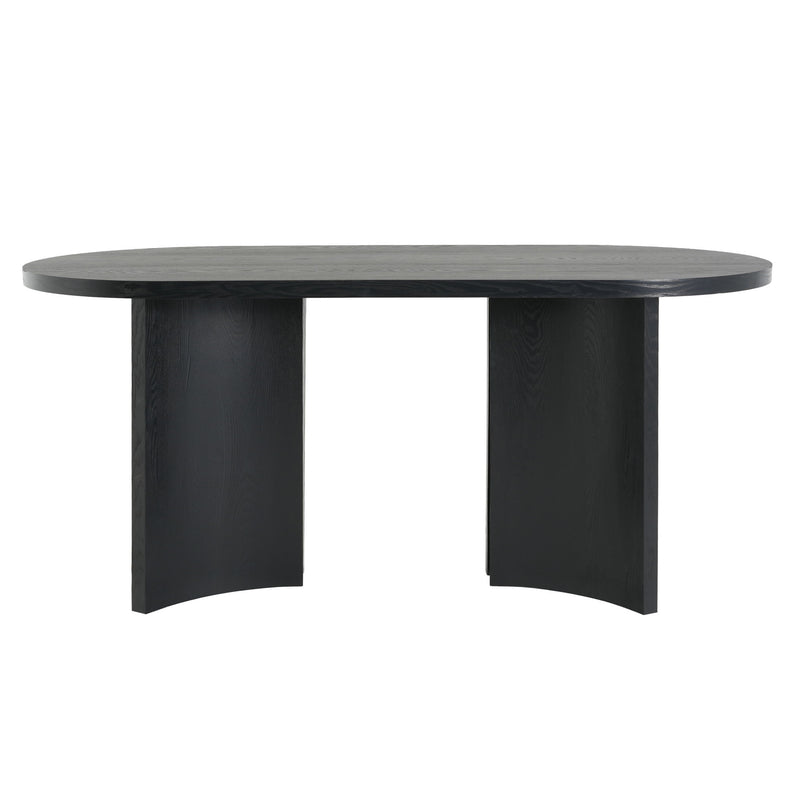 Dining Table With Curved Legs - Black