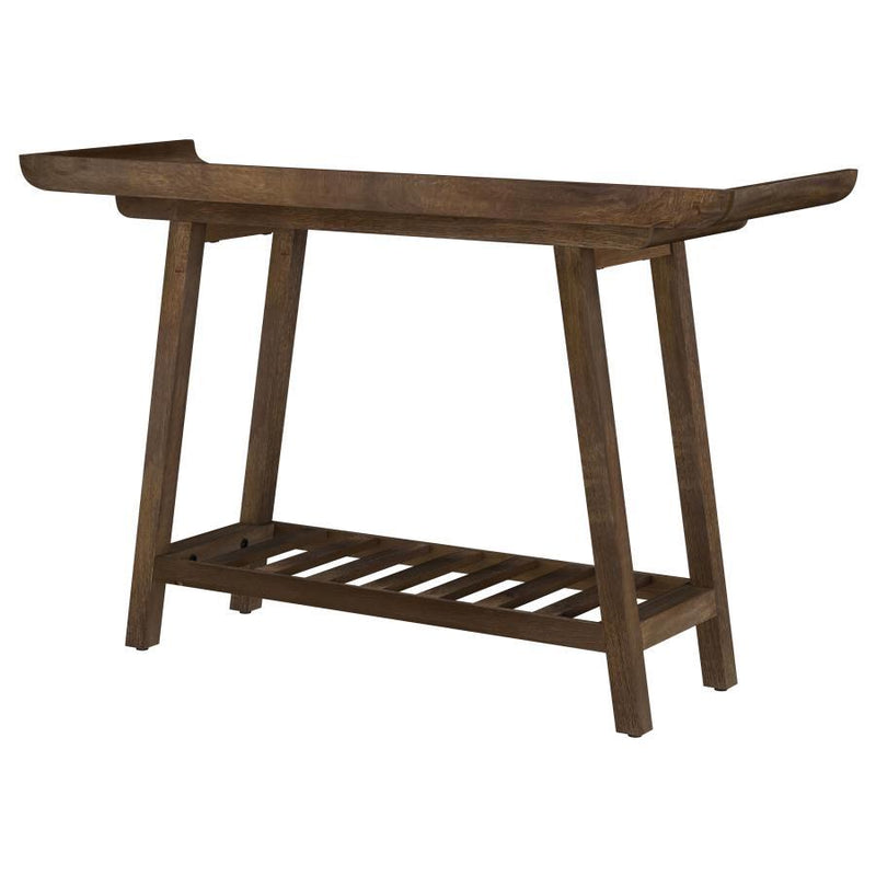 Ornelas - Console Table With Slatted Shelf - Mango Brown