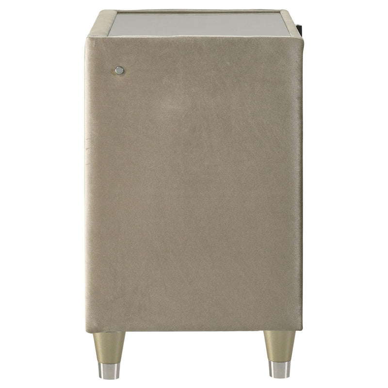 Lorient 2-drawer LED Nightstand with USB Ivory and Camel