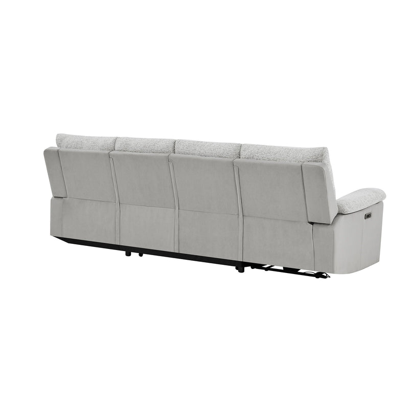 Sectional Sofa With Power Recline, USB Charging, And Storage Chaise - Gray