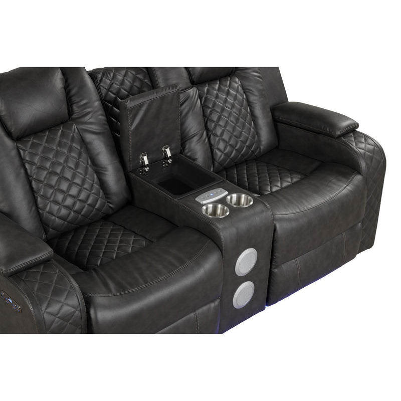 Benz - Power Reclining Loveseat With LED Lighting And Built In USB