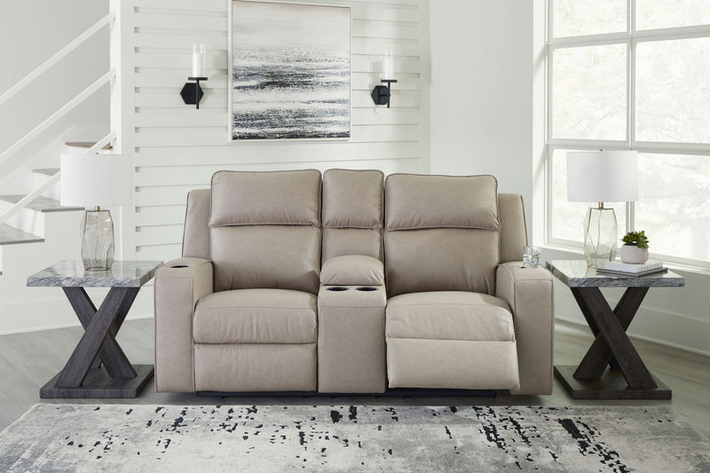 Lavenhorne - Dbl Rec Loveseat W/Console - Pebble