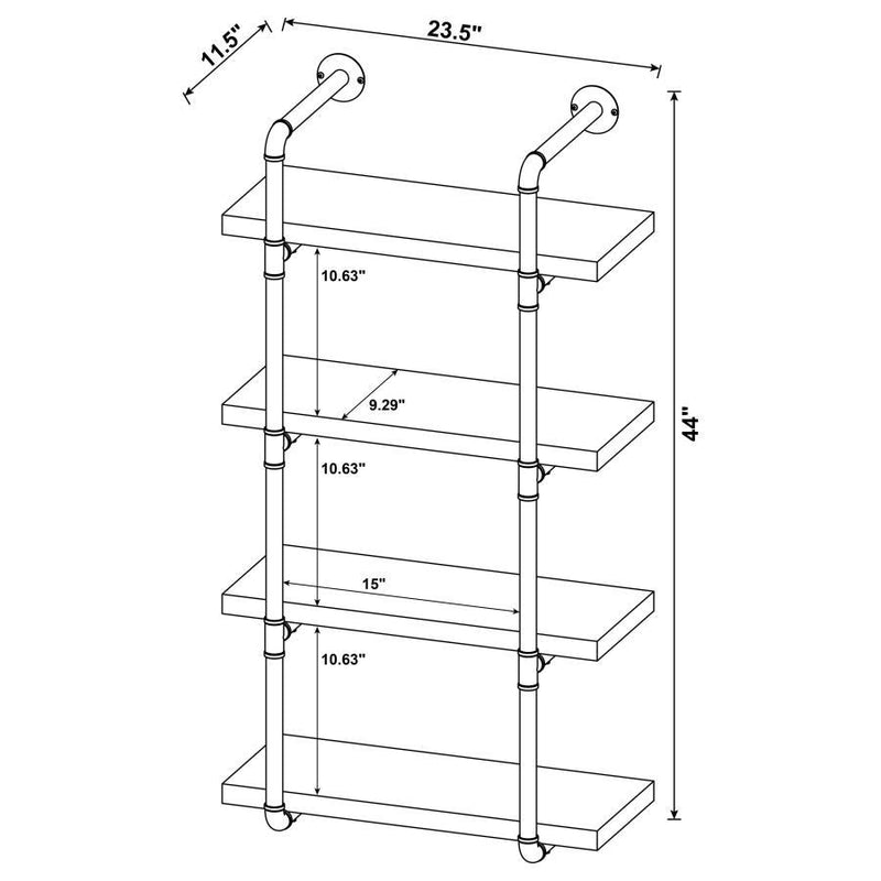 Elmcrest - 4-Shelf Wall Bookshelf
