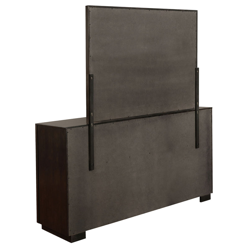Prescott - 8 Drawer Dresser With Mirror - Smoked Peppercorn Brown