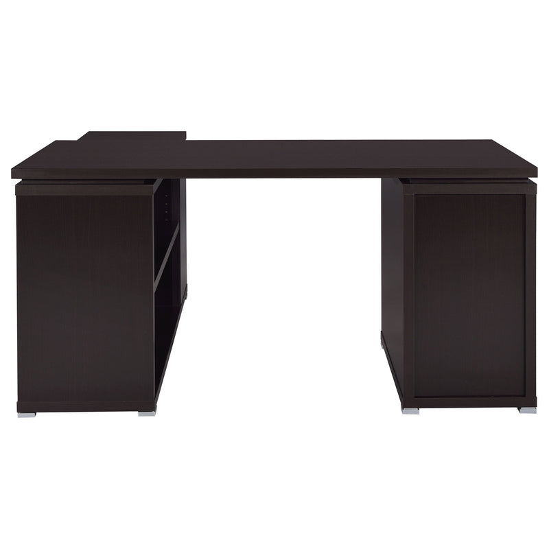 Tona - L-Shape Computer Desk With 3 Drawers And 5 Shelves