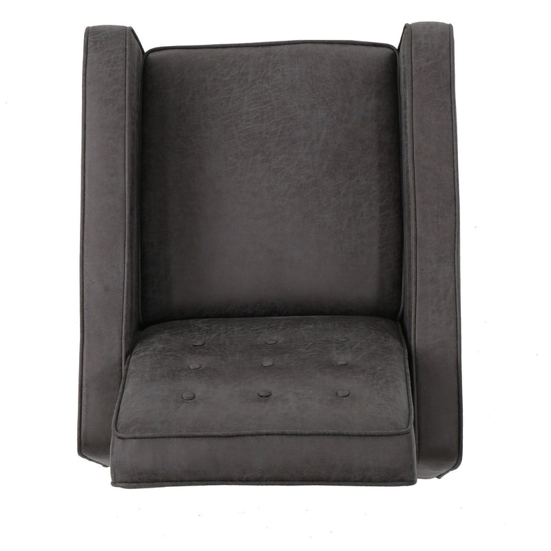 Macedonia - Button Tufted Fabric Recliner - Slate
