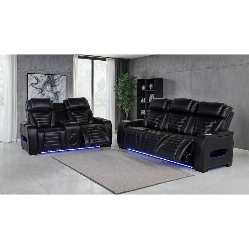 Isadora - Power Reclining Loveseat With Dual USB Charging And Built In Bluetooth Speaker - Black