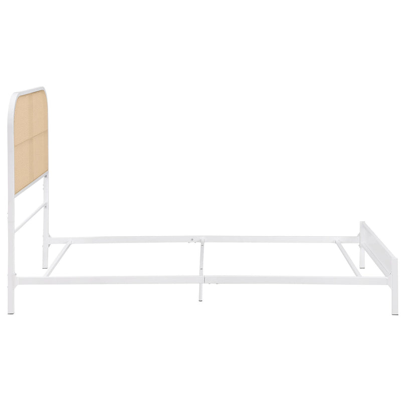 Amherst Radio Weave Rattan Metal Twin Bed White