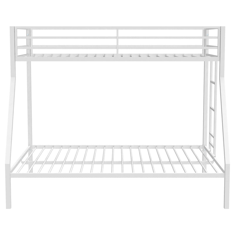 Alevera Metal Twin Over Full Bunk Bed with Ladder White