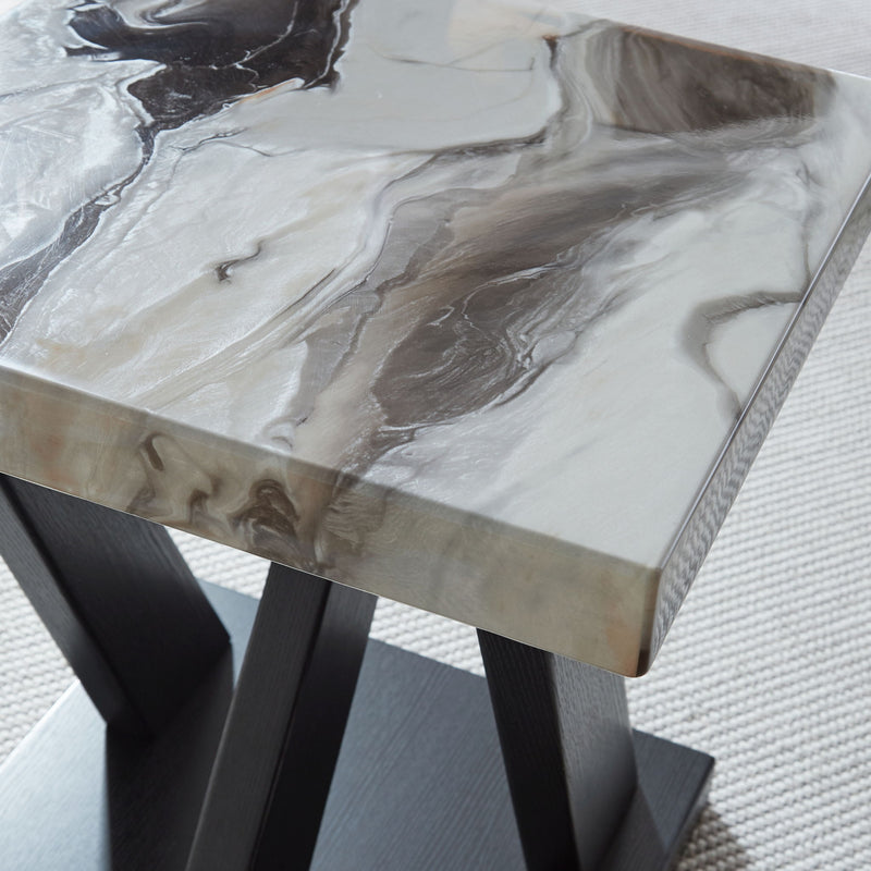 Cendill - Occasional Table Set (Set of 3) - Dark Brown / White / Black