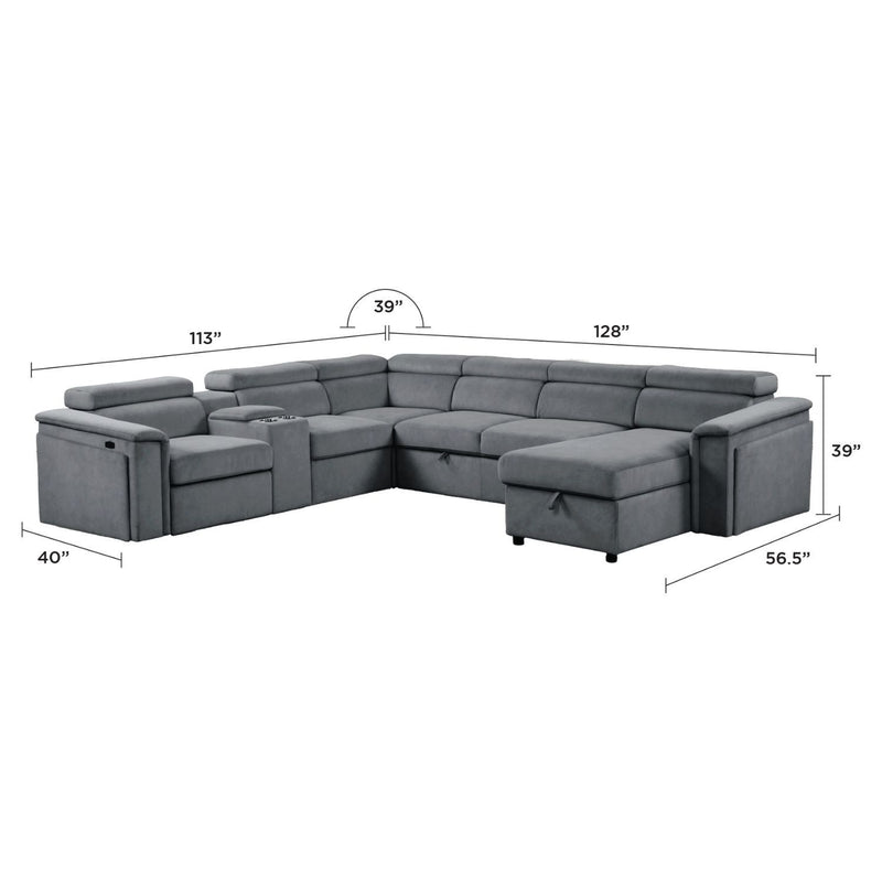 Harvey - Power Recliner Sleeper Sectional