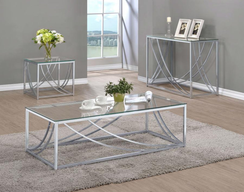 Lille - Glass Top Entryway Sofa Console Table Accents
