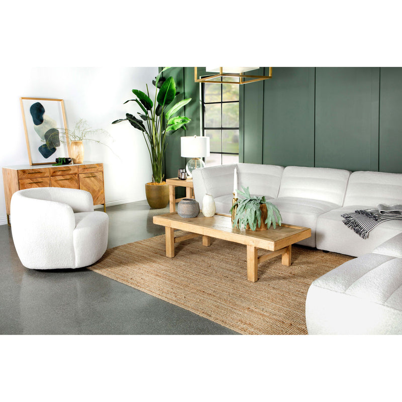 Bonnie - Upholstered Armless Chair With Channel Tufting - Ivory