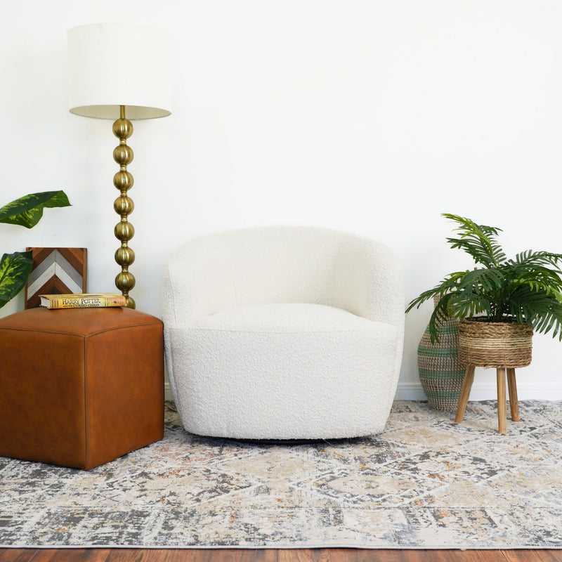 Mina - Swivel Chair - White