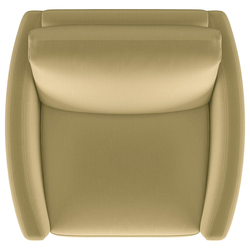 Corliss Upholstered Curved Track Arm Chair Camel