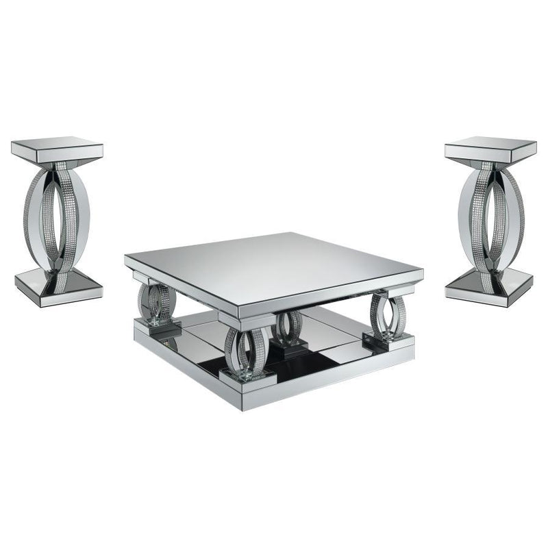 Amalia - Mirrored Coffee Table Set