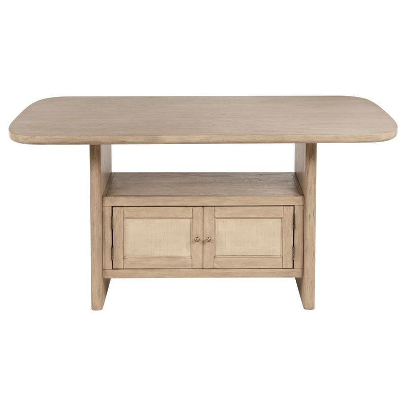 Kailani - Cane Counter Height Storage Dining Table - Beige Oak