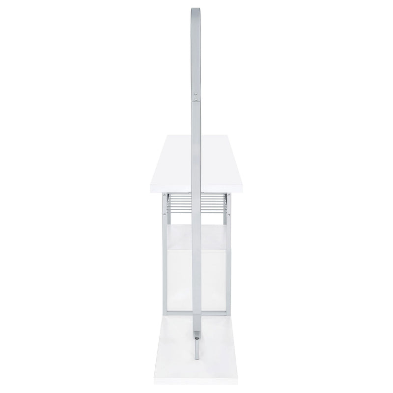 Risley 2-door Circular LED Wine Cabinet White High Gloss