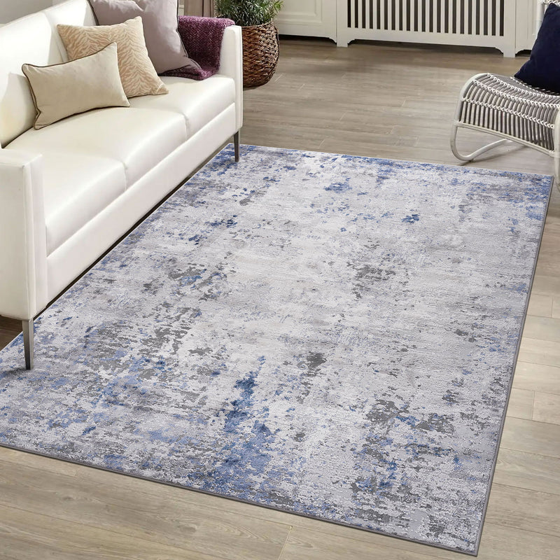 Marfi - 5' X 7' Abstract Area Rug - Silver