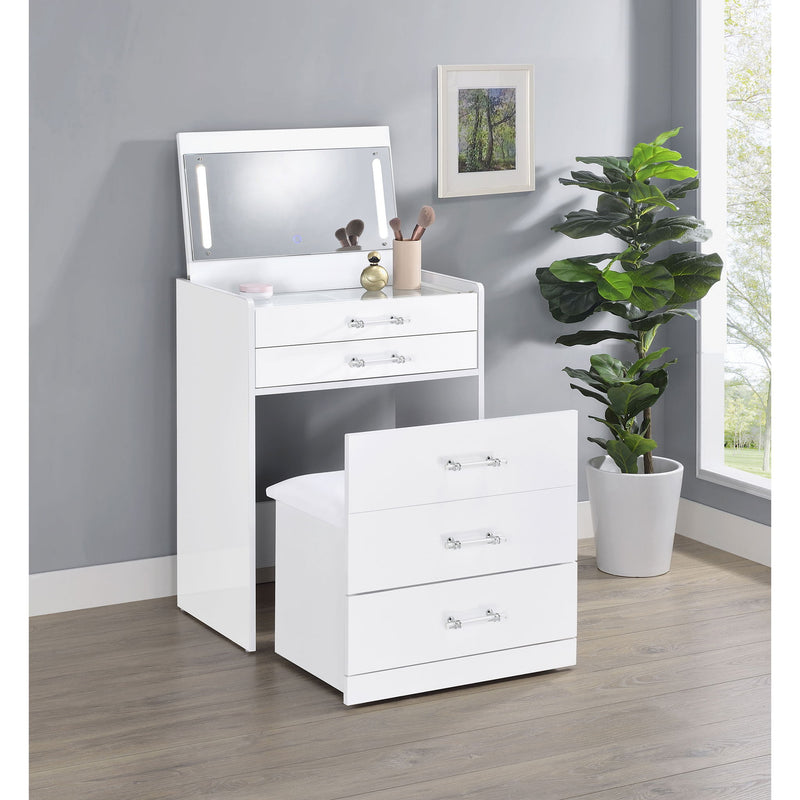 Ayuba - 3 Drawer Makeup Vanity Table With Mirror And Stool