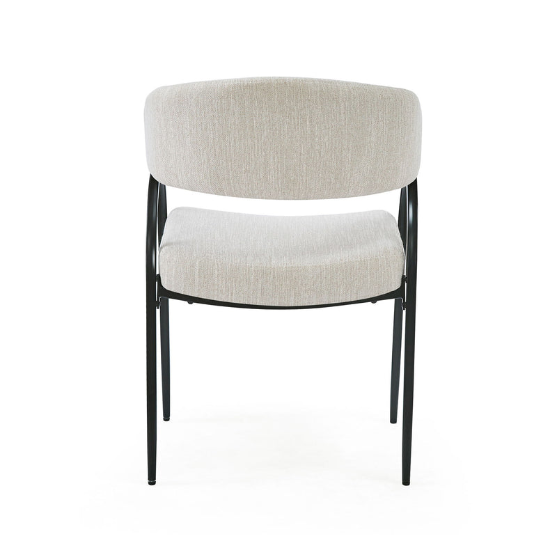 Contemporary Upholstered Dining Chairs With Metal Legs (Set of 2)