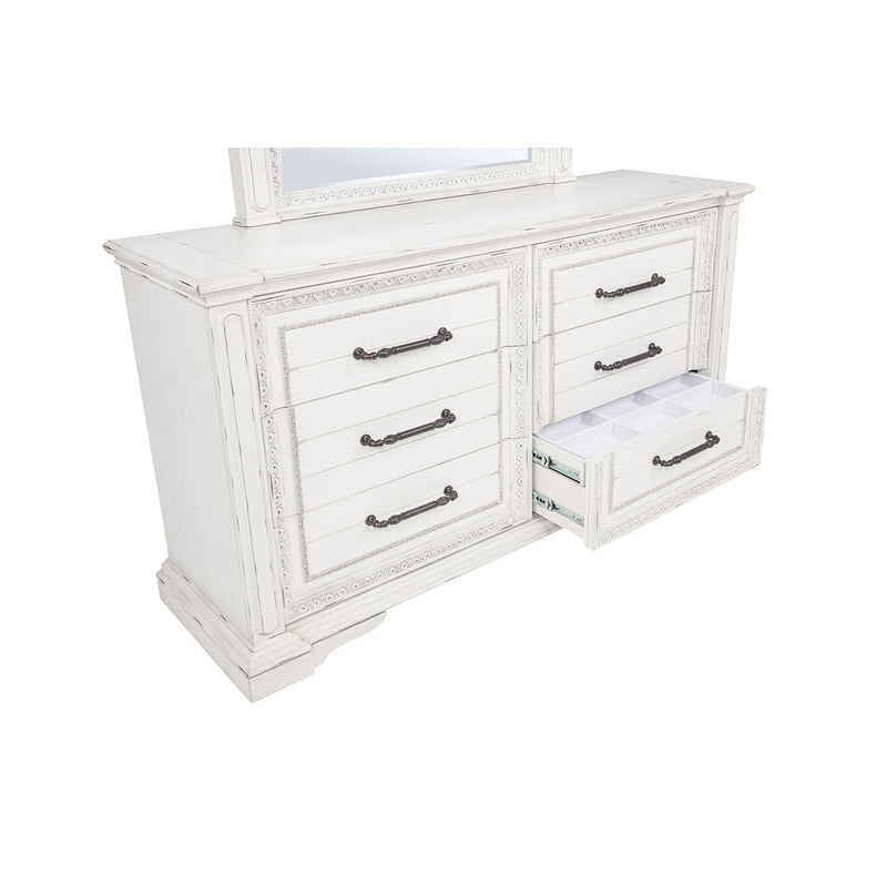 6 Drawer Dresser With Mirror - Vintage
