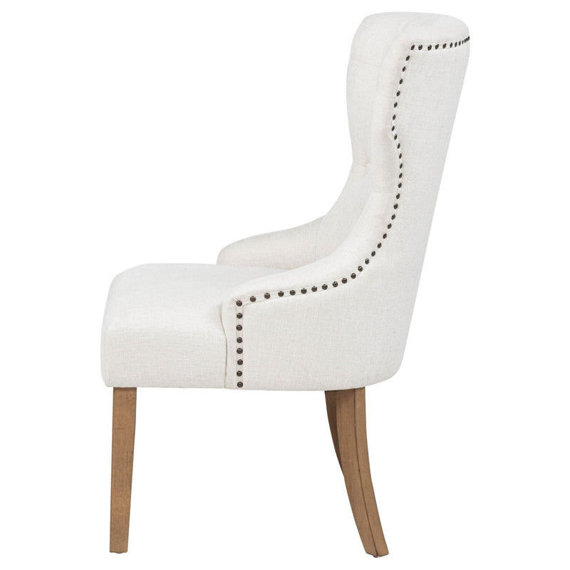 Baney Tufted Upholstered Dining Chair Beige and Rustic Grey