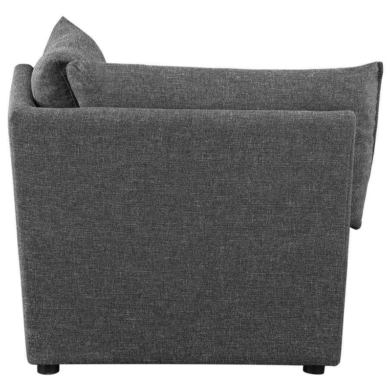 Sasha - Upholstered Corner Chair - Barely Black
