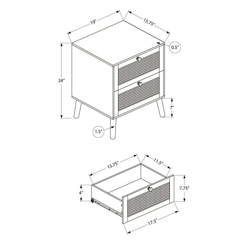 Accent Table & Storage Drawers - White