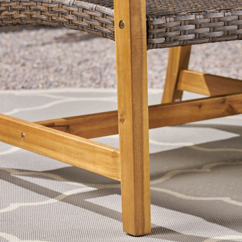 Outdoor 3 Seater Sofa With Rattan Cover - Gray