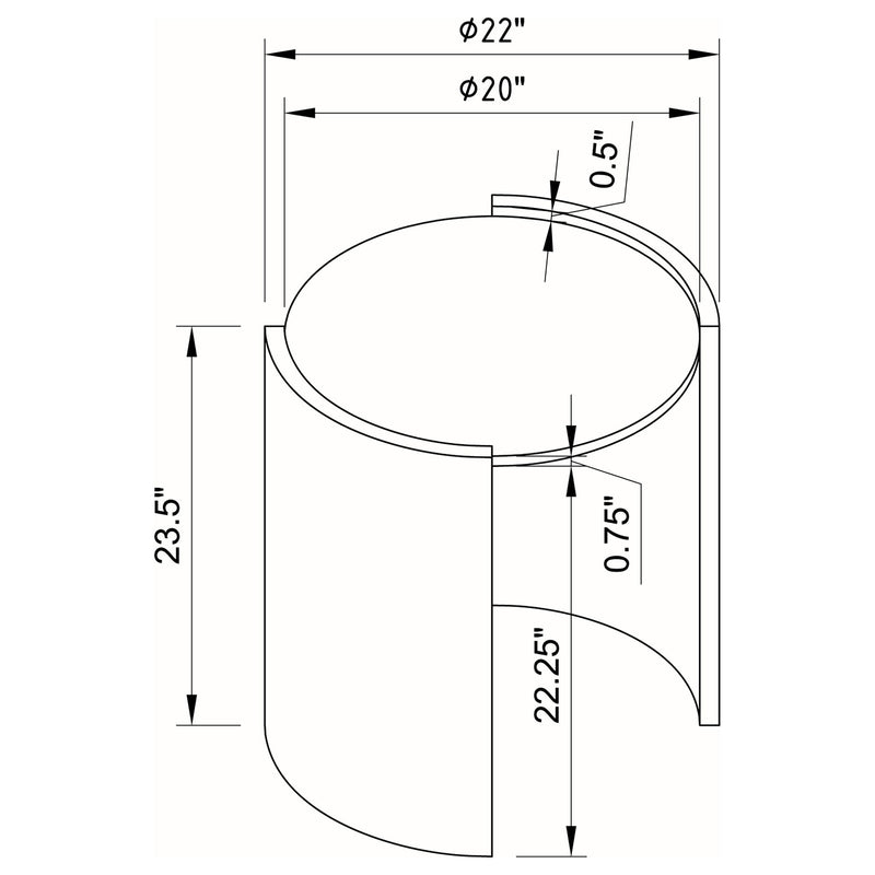 Zende - Round End Table - Gray